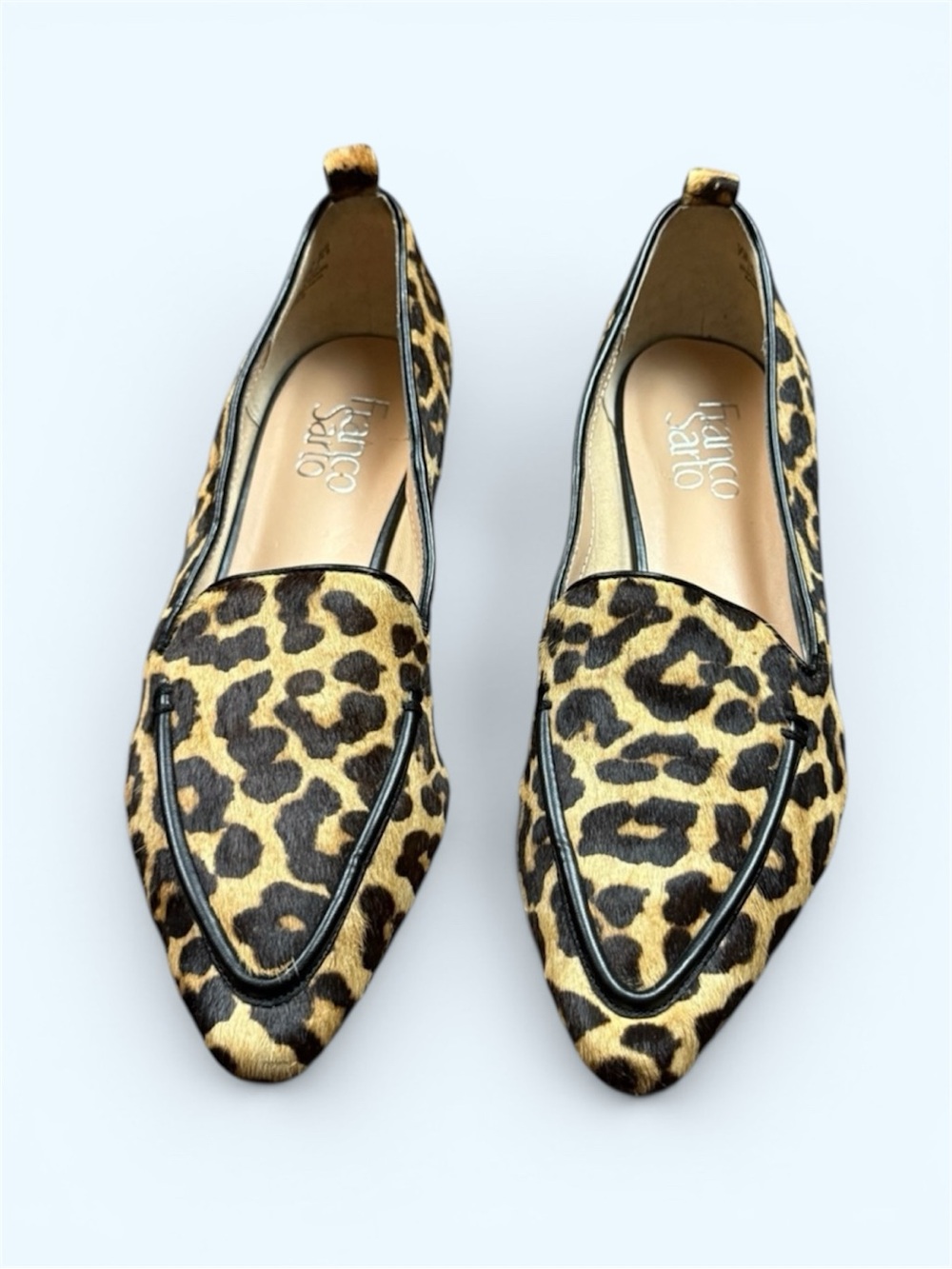 FRANCO SARTO Calf Hair Leopard Print Flats Size 7.5 Women